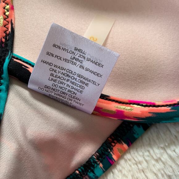 3/$20 Shade & Shore bohemian ikat print push up padded bikini swim top SZ 34C - Picture 7 of 7